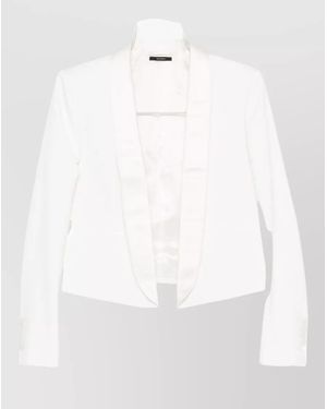 Tom Ford Wool Tuxedo Jacket Satin Lapel Tailoring - White