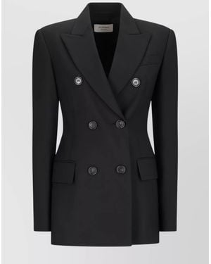 Sportmax Double-Breasted Jacket Featuring Button Detailing - Black
