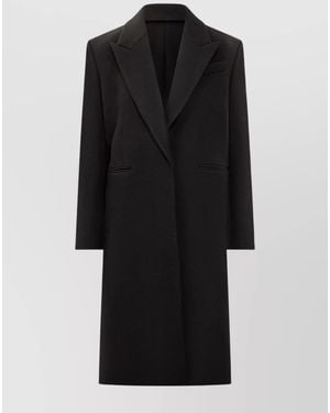 Givenchy Single Breasted Wool Coat - Black