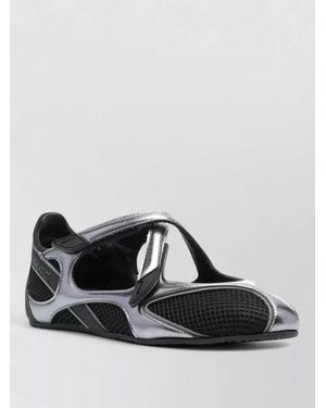 The Attico Floor01 Mesh Strap Ballerina Trainers Rubber Sole - Black