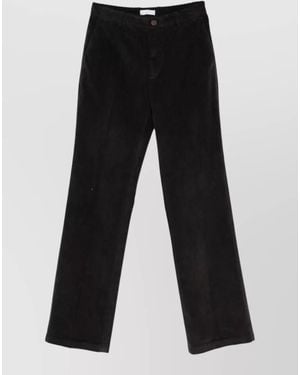 Cellar Door Beverly Pleated Wool Pants Belt Loops - Black