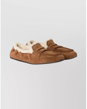 Miu Miu Leather Loafers - White