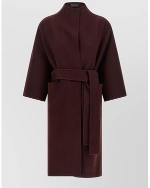 Gianluca Capannolo Belted Funnel Neck Coat - Red