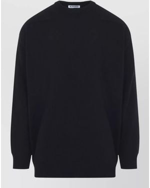 Jil Sander Ribbed Paneled Wool Sweater - Blue