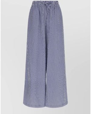 P.A.R.O.S.H. Cashine Pants Striped Pattern Wide Leg Back Pocket - Purple