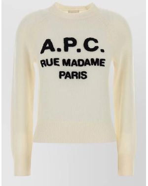 A.P.C. Wool Alissa Jumper Crew Neck Raglan - Natural