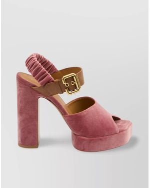 Chloé Aria Block Heel Sandals - Pink