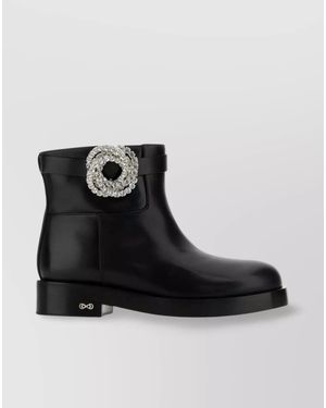 Mach & Mach Leather Ankle Boots - Black