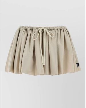 Miu Miu Jacquard Pleated Mini Skirt Casual Style - Natural