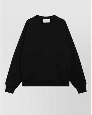 Ami Paris Crewneck Jumper Raglan Sleeves Ribbed Finish - Black