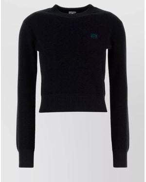 Tシャツ・カットソー LOEWE Black Wool Sweater Regular fit sweatshirt in cotton Black - LOEWE