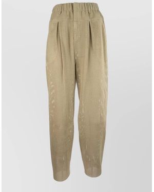Fabiana Filippi Pleated Front Trousers Perforated Design - Natural