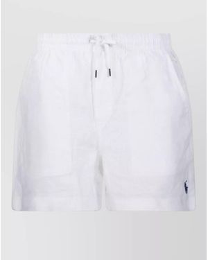 Ralph Lauren Shorts Elastic Waistband Side Pockets Back Pocket - White
