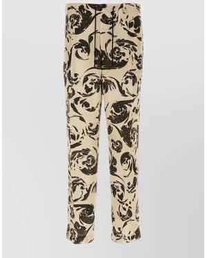 Dries Van Noten Printed Viscose Straight-Leg Trousers - Metallic