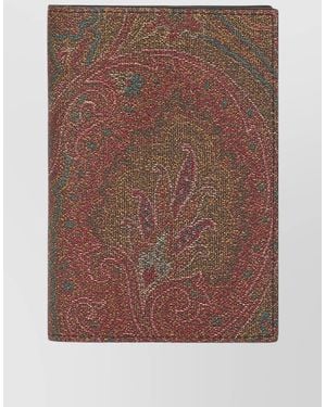 Etro Passport Holder Arnica Paisley Pattern - Brown