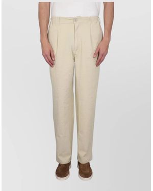 Howlin' Cotton Trousers Elastic Waistband Belt Loops - Natural