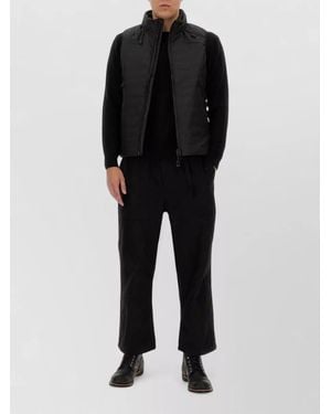 JG1 High Neck Padded Vest Sleeveless Pockets - Black