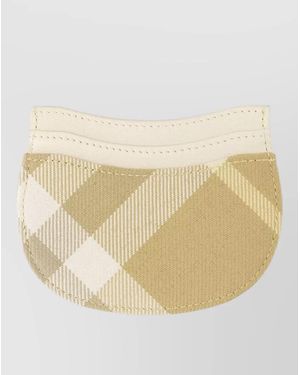 Burberry Rocking Check Card Holder Synthetic - Natural