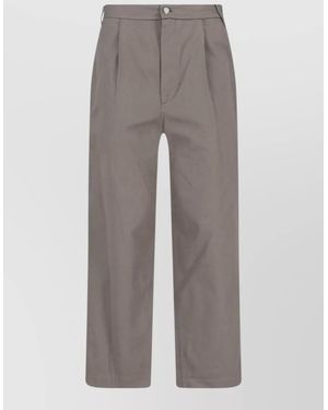 Low Classic Straight-Leg Tailored Trousers - Grey