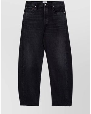 Agolde Luna Organic Denim Jeans With Frayed Hem - Blue
