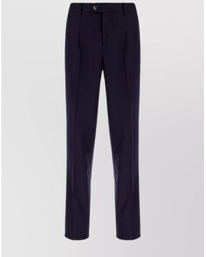 Brunello Cucinelli Virgin Wool Straight-Leg Trousers - Blue