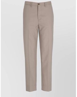 Briglia 1949 Wool Blend Straight Trousers Belt Loops - Grey
