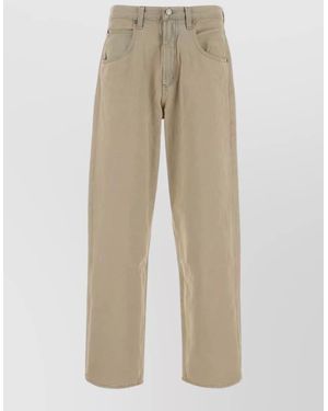 Agolde Straight Leg Denim Jeans Front And Back Pockets - Natural