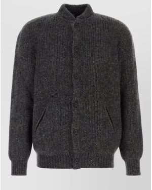 Giorgio Armani Mohair Blend Cardigan - Gray