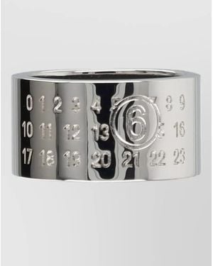 MM6 by Maison Margiela Minimal Wide Band Ring Brass - Grey