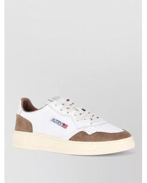 Autry Low Sneakers Perforated Toe Box Contrast Panel Rubber Sole - White