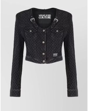 Versace Jeans Couture Denim Cropped Jacket - Black