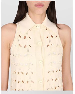 Max Mara Perforated Mini Dress - Natural