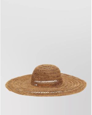 IBELIV Wide Brim Woven Straw Summer Hat - Brown