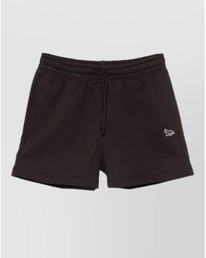 Maison Kitsuné Organic Cotton Drawstring Knee-Length Shorts - Black
