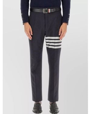 Thom Browne Wool Regular-Fit Straight-Leg Trousers - Blue