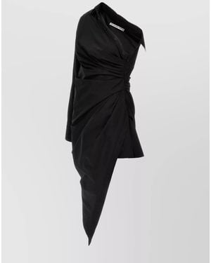 Alexander Wang Asymmetric One-Shoulder Cotton Midi Dress - Black