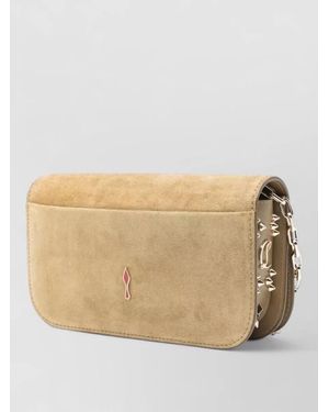 Christian Louboutin Paloma Suede Crossbody Bag - Natural