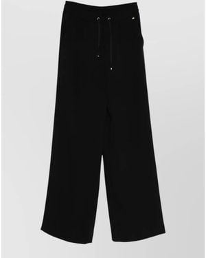 Herno Trousers Side Pockets Wide Leg Design - Black