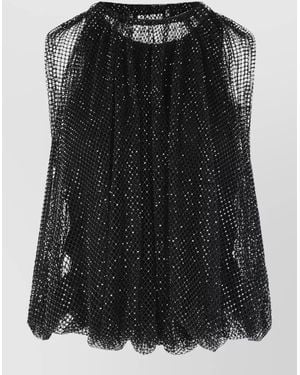 Sportmax Nodo Mesh Top Crystal Detail - Black