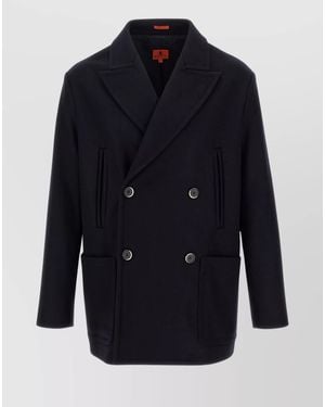Barena Wool Double-Breasted Coat - Blue