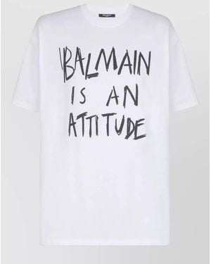 Balmain Printed Cotton Regular-Fit T-Shirt - White