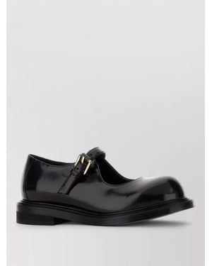 Moschino Olivia Leather Ballerinas Glossy Finish Design - Black