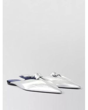 Lanvin Leather Mules Knot Detail Pointed Toe - White