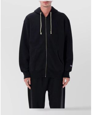 Champion Cotton-Blend Oversized Zip-Up Hoodie - Blue