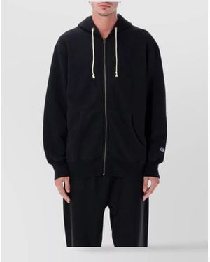 Champion Cotton-Blend Oversized Zip-Up Hoodie - Blue