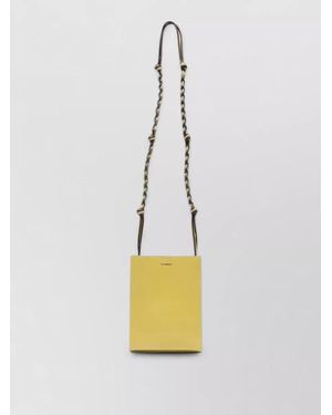 Jil Sander Tangle Small Woven Crossbody Bag - White