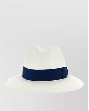 Borsalino Amedeo Hat Wide Brim Contrasting Band - Blue