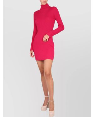 DSquared² Virgin Wool High Neck Mini Dress - Pink