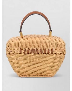 Cult Gaia Mini Rattan Clutch Bag - Metallic