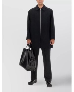 Jil Sander Felted Wool Regular-Fit Single-Breasted Coat - Black
